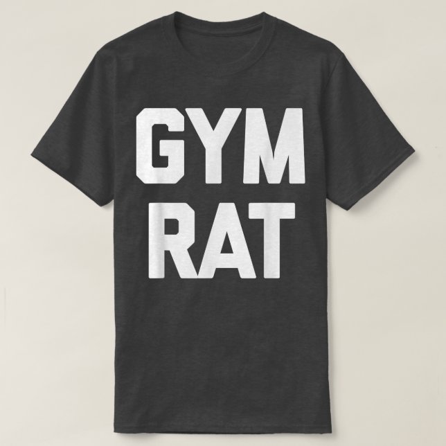 Camiseta Gym Rat, um trabalho de levantamento de pesos de m (Frente do Design)