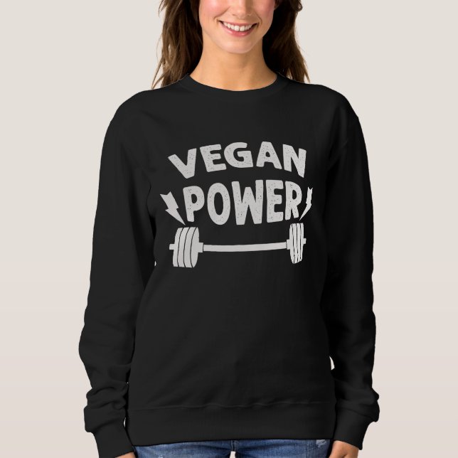 Camiseta Gym Workout Motivational   Vegan Power (Frente)