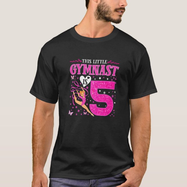 Camiseta Gymnast 5 de Aniversário de 5 anos Gymnast Tumbing (Frente)