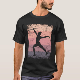 Camiseta Gymnast Com Raparigas Baton Crianças Retro Rhythmi