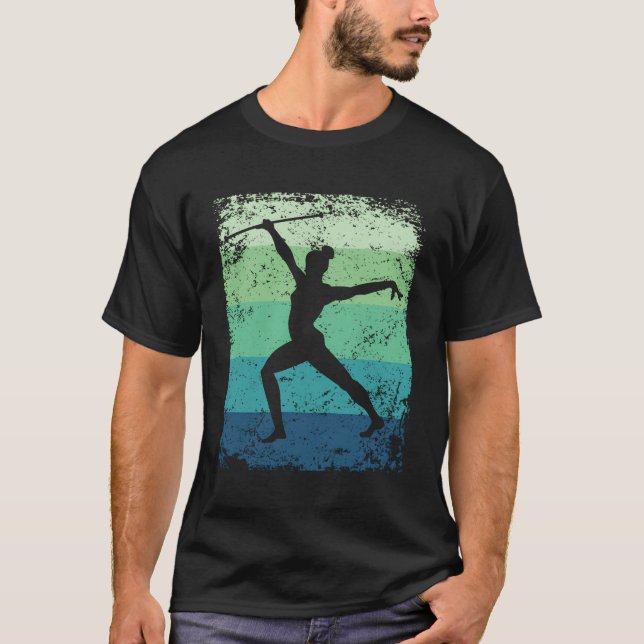 Camiseta Gymnast Com Raparigas Baton Crianças Retro Rhythmi (Frente)