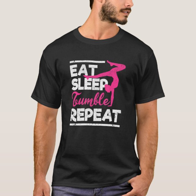 Camiseta Gymnast Come Sleep Tumble Repete (Frente)