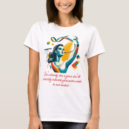 Camiseta Gymnast Elegante em Estilo de Arte Retroativa