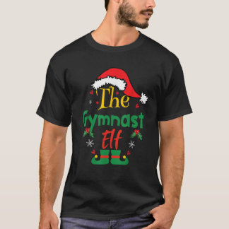 Camiseta Gymnast Elf Xmas Grupo de Natal Correspondente Fam