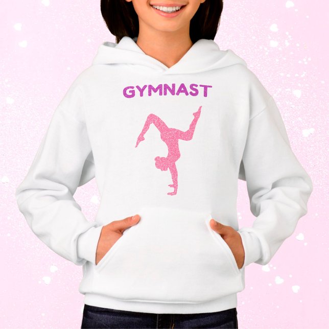 Camiseta Gymnast Pink & Purple Sparkle Hoodie (Criador carregado)