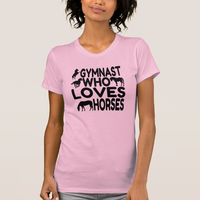 Camiseta Gymnast Que Adora Cavalos (Frente)