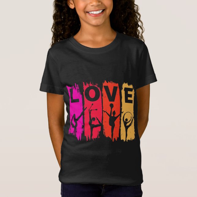 Camiseta Gymnast Rítmico Amor em Cores Tropicais (Frente)