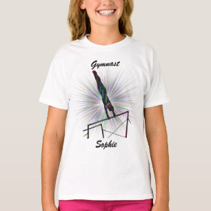 Camiseta Gymnast Uneven Bares Word Art Shirt w/ Name