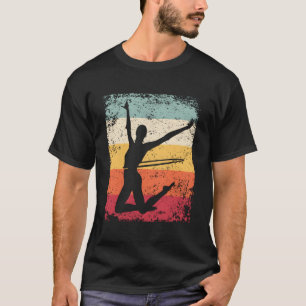 Camiseta Gymnast with Hoop Girls Kids Retro Rhythmic Gymnas