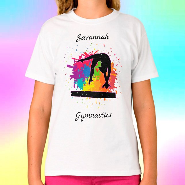 Camiseta Gymnastics Balance Beam Paint Splatter (Criador carregado)
