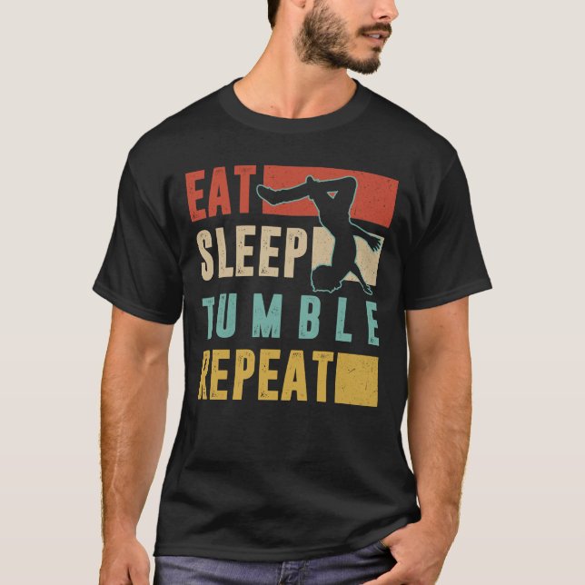 Camiseta Gymnastics Gifs, Vintage Coma Sono Repetir (Frente)