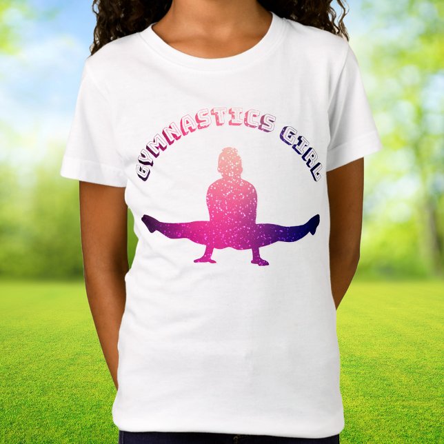 Camiseta Gymnastics Girl Galaxy Pink Purple (Gymnastics Girl Galaxy Pink Purple T-Shirt)