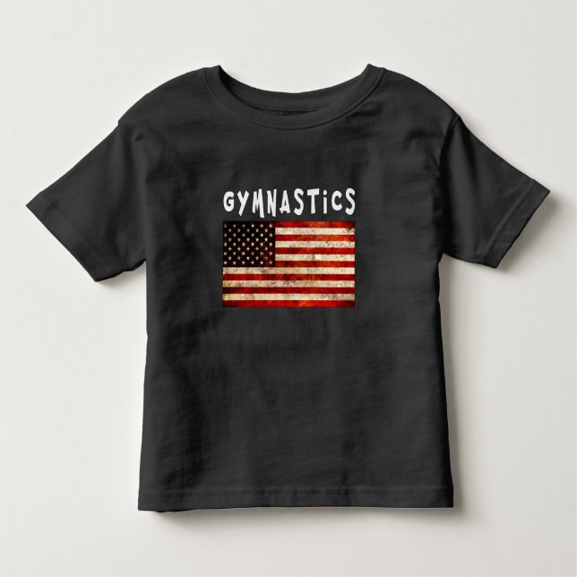 Camiseta Gymnastics Grunge American Flag (Frente)