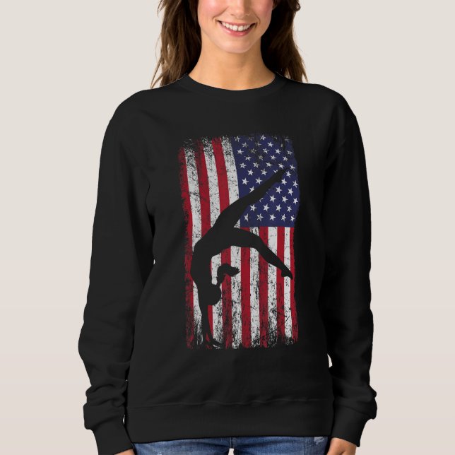 Camiseta Gymnastics gymnastics coach US flag gymnsatics des (Frente)