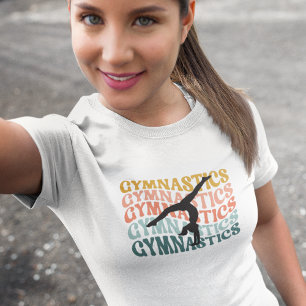Camiseta Gymnastics Handstand Retro Wave Typografia