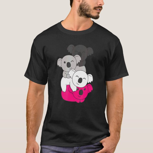 Camiseta Gynephilia Flag Pile Pride Lgbtq Koalas Gynephilia (Frente)