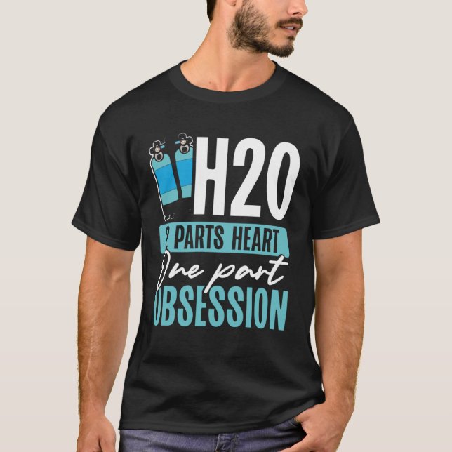 Camiseta H2o 2 Partes Coração Uma Parte Obsessão Nadar (Frente)