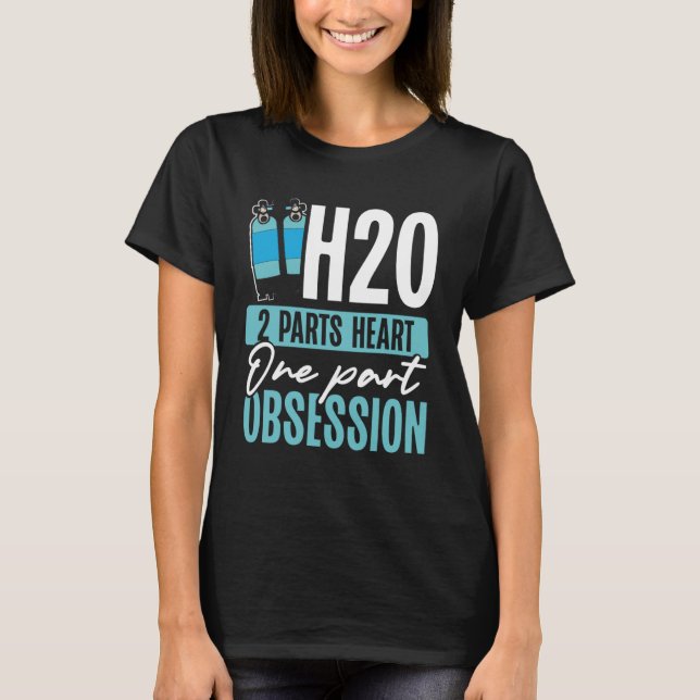 Camiseta H2o 2 Partes Coração Uma Parte Obsessão Nadar (Frente)