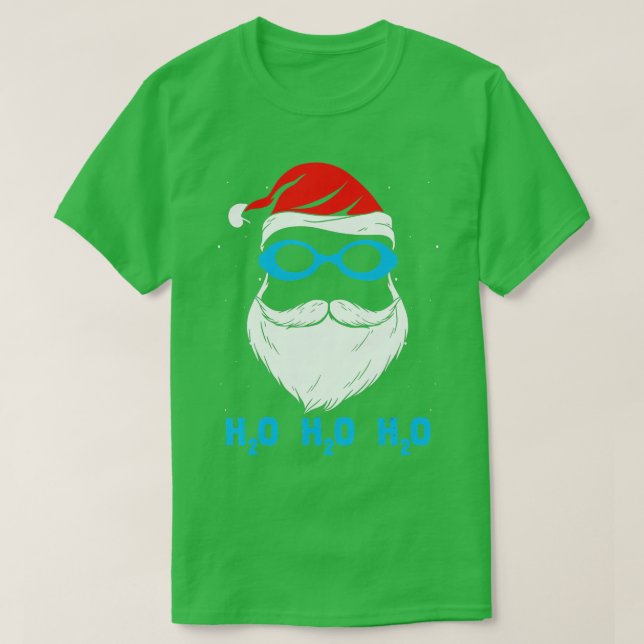 Camiseta H2o H2o H2o Papai Noel Nadando Nadador Noel (Frente do Design)
