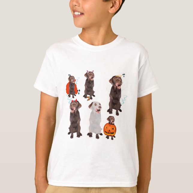 Camiseta H é para Halloween Labrador Dog (Frente)