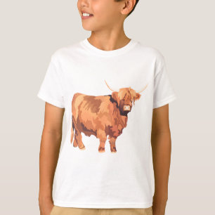 Camiseta H é para Highland Cow