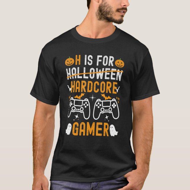 Camiseta H É Para Videos games De Halloween De Jogador Inte (Frente)