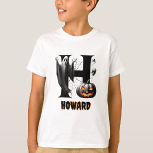 Camiseta H Inicial Truque ou Tratamento Fofo Halloween