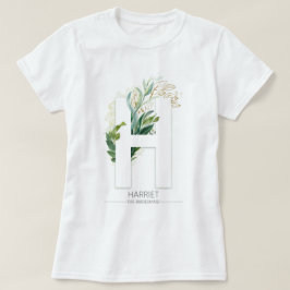 Camiseta H Monograma Verde Dourado deixa legante