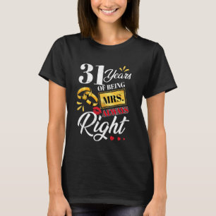 Camiseta Há 31 Anos Que A Sra. Sempre Engraçada Casais Ann