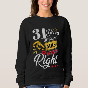 Camiseta Há 31 Anos Que A Sra. Sempre Engraçada Casais Ann