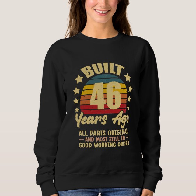 Camiseta Há 46 Anos Todas as Peças Originais Aniversário de (Frente)