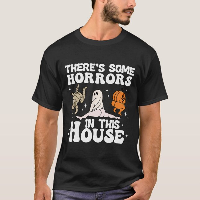 Camiseta Há alguns horrores nesta casa Ghost Pumpkin H (Frente)