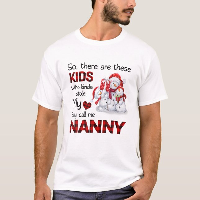 Camiseta Há estas crianças que me chamam de babá Snowman (Frente)