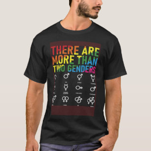 Camiseta Há mais de dois gêneros do Orgulho LGBT Arco-Íris