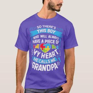 Camiseta Há Um Garoto Que Ele Me Chama De Avô Autismo Homen
