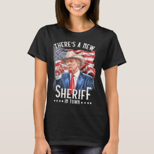 Camiseta Há Um Novo Xerife Na Cidade, Cowboy Trump 2024