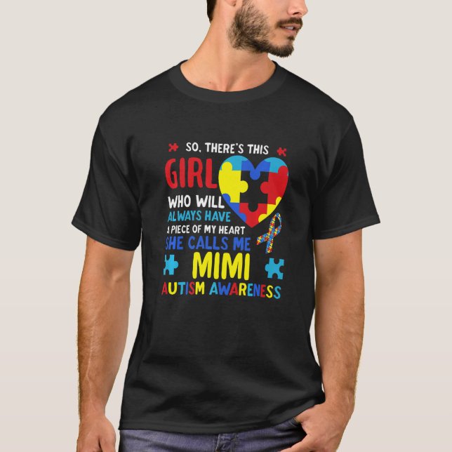 Camiseta Há uma garota que ela me chama de Autismo da avó (Frente)
