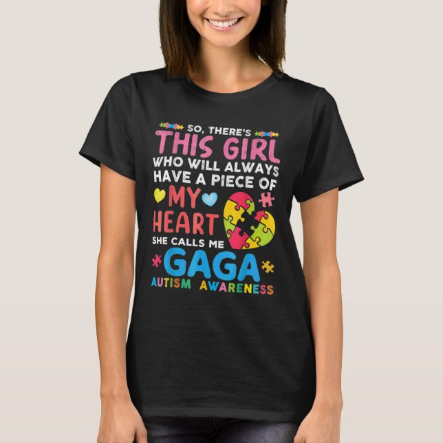 Camiseta Há Uma Garota Que Ela Me Chama De Autismo Gaga Awa (Frente)