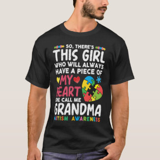Camiseta Há uma garota que ela me chama de vovó Autismo Awa