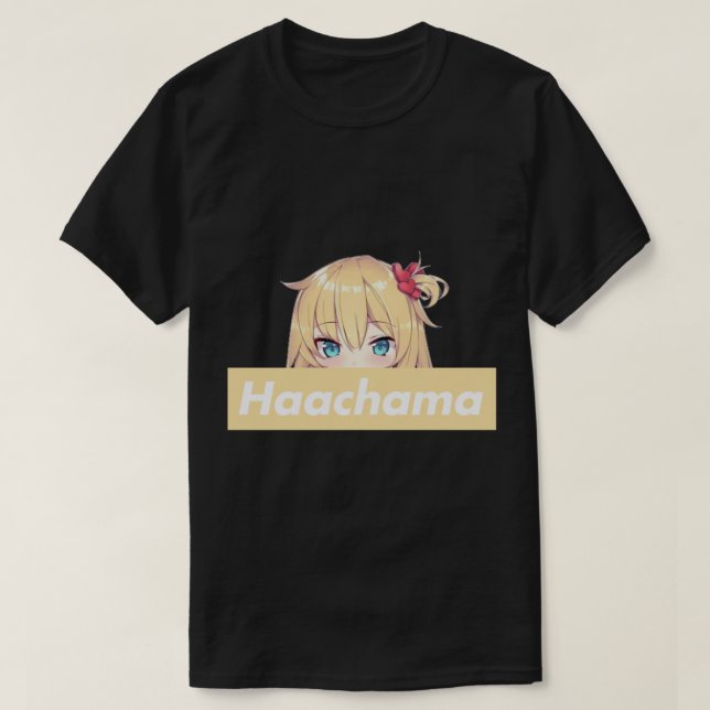 Camiseta Haachama Akai Haato Peeker. Haaton chama fã. Holo (Frente do Design)