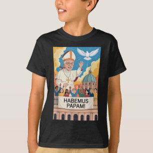 Camiseta Habemus Papam Papa Leo Xiv, Papa-Novo Cristão