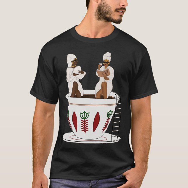 Camiseta Habesha Mulheres Café Jebena Cafeine Etiópia Ba (Frente)
