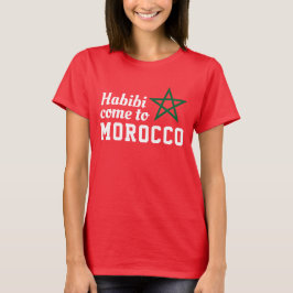 Camiseta Habibi Vem Para Marrocos Bandeira Estrela Verde