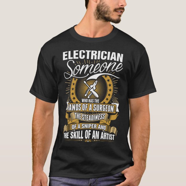Camiseta Habilidade do eletricista de um Tshirt do artista (Frente)