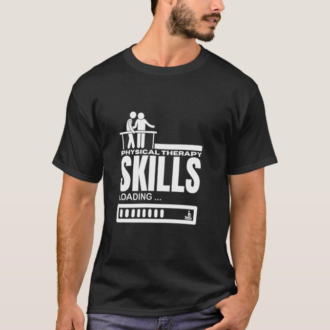 Camiseta Habilidades em Terapia Física Carregando Física En (Frente)