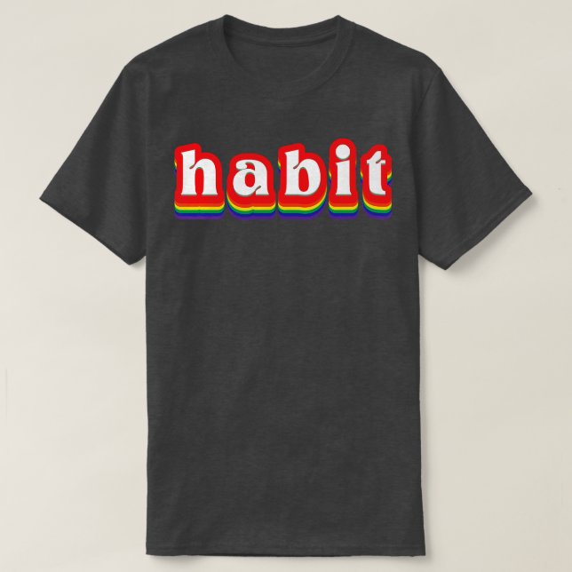 Camiseta Habit Retro Rainbow Typoographic (Frente do Design)