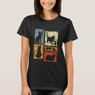Camiseta Hábitos Diários de Gatos Retro Gráfico para Pai de