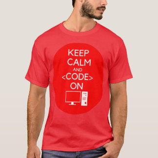Camiseta hackatho de software para manter calma e código
