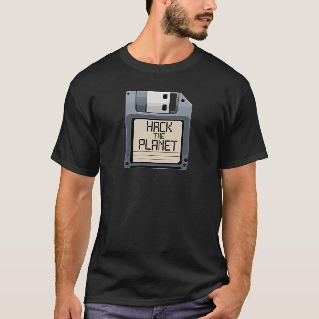 Camiseta Hackear O Disquete Planeta (Frente)