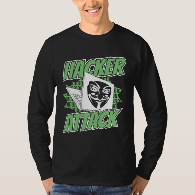 Camiseta Hacker Attack White Hat Black Hat Ethical Hacking  (Frente)